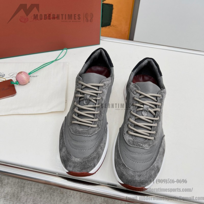 Loro Piana Week End Walk Sneaker FAP9780-8000 Black Leather Sneakers Loro Piana Week End Walk Sneaker FAP9780-8000 Black Leather Sneakers Front View