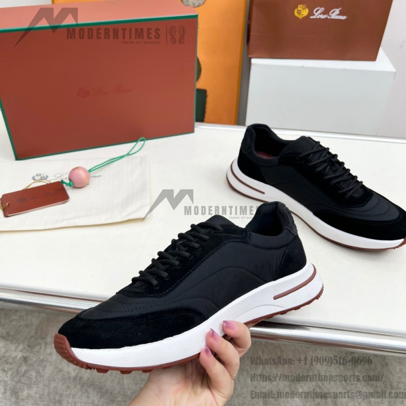 Loro Piana Week End Walk Sneaker FAP9780-8000 Black Leather Sneakers Loro Piana Week End Walk Sneaker FAP9780-8000 Black Leather Sneakers Front View