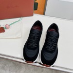 Loro Piana Week End Walk Sneaker FAP9780-8000 Black Leather Sneakers Loro Piana Week End Walk Sneaker FAP9780-8000 Black Leather Sneakers Front View