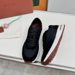 Loro Piana Week End Walk Sneaker FAP9780-8000 Black Leather Sneakers Loro Piana Week End Walk Sneaker FAP9780-8000 Black Leather Sneakers Front View
