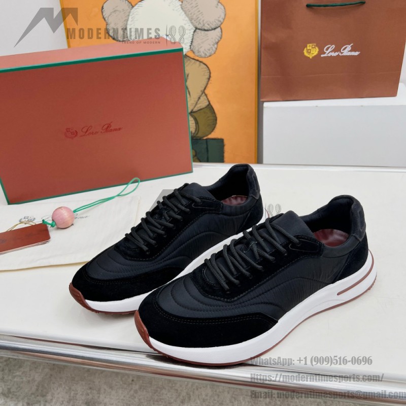 Loro Piana Week End Walk Sneaker FAP9780-8000 Black Leather Sneakers Loro Piana Week End Walk Sneaker FAP9780-8000 Black Leather Sneakers Front View