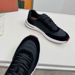 Loro Piana Week End Walk Sneaker FAP9780-8000 Black Leather Sneakers Loro Piana Week End Walk Sneaker FAP9780-8000 Black Leather Sneakers Front View