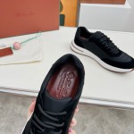 Loro Piana Week End Walk Sneaker FAP9780-8000 Black Leather Sneakers Loro Piana Week End Walk Sneaker FAP9780-8000 Black Leather Sneakers Front View