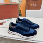 Loro Piana Week End Walk Sneaker FAP9780-W000 Navy Blue Suede Sneakers Loro Piana Week End Walk Sneaker FAP9780-W000 Navy Blue Suede Sneakers Front View