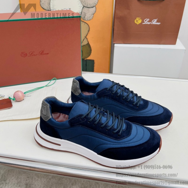 Loro Piana Week End Walk Sneaker FAP9780-W000 Navy Blue Suede Sneakers Loro Piana Week End Walk Sneaker FAP9780-W000 Navy Blue Suede Sneakers Front View