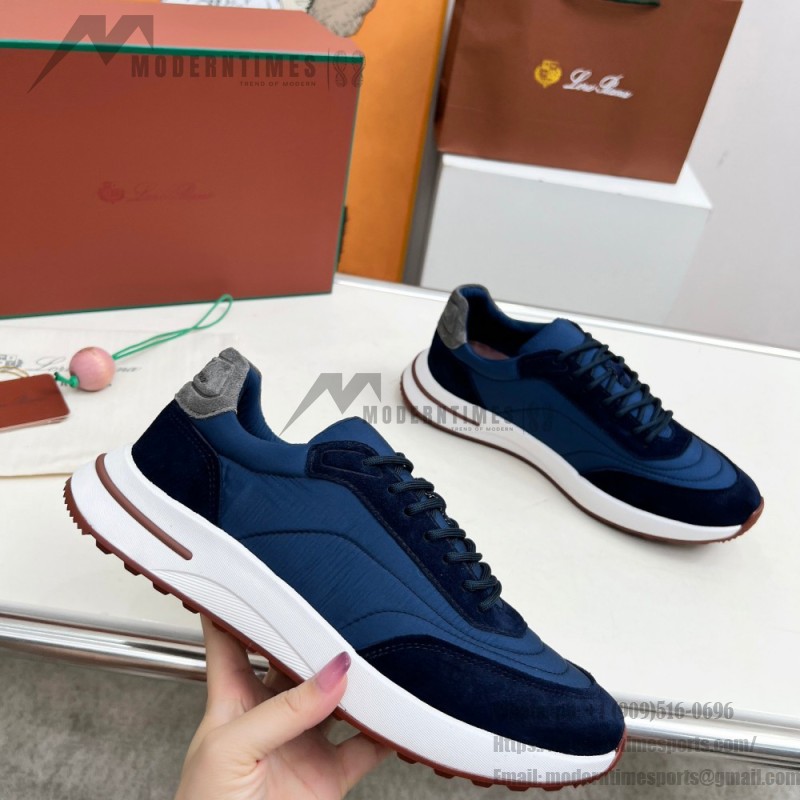 Loro Piana Week End Walk Sneaker FAP9780-W000 Navy Blue Suede Sneakers Loro Piana Week End Walk Sneaker FAP9780-W000 Navy Blue Suede Sneakers Front View