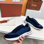 Loro Piana Week End Walk Sneaker FAP9780-W000 Navy Blue Suede Sneakers Loro Piana Week End Walk Sneaker FAP9780-W000 Navy Blue Suede Sneakers Front View