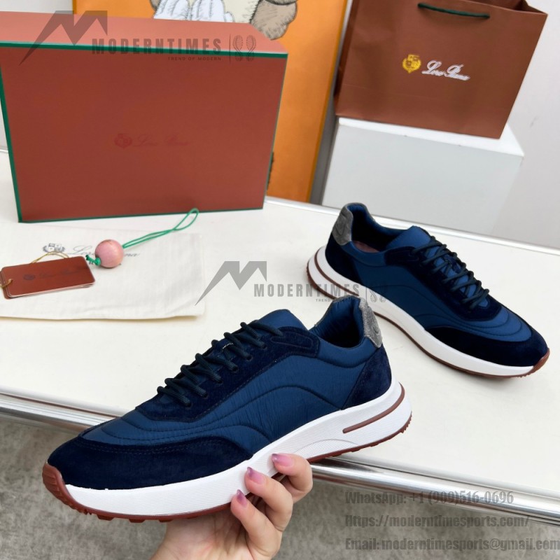 Loro Piana Week End Walk Sneaker FAP9780-W000 Navy Blue Suede Sneakers Loro Piana Week End Walk Sneaker FAP9780-W000 Navy Blue Suede Sneakers Front View