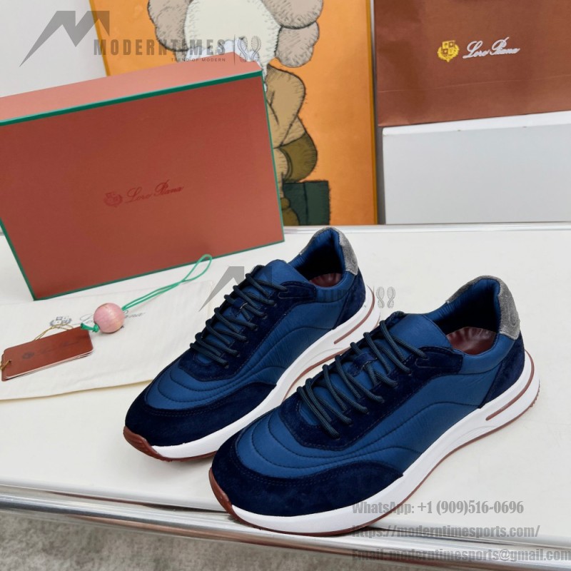 Loro Piana Week End Walk Sneaker FAP9780-W000 Navy Blue Suede Sneakers Loro Piana Week End Walk Sneaker FAP9780-W000 Navy Blue Suede Sneakers Front View