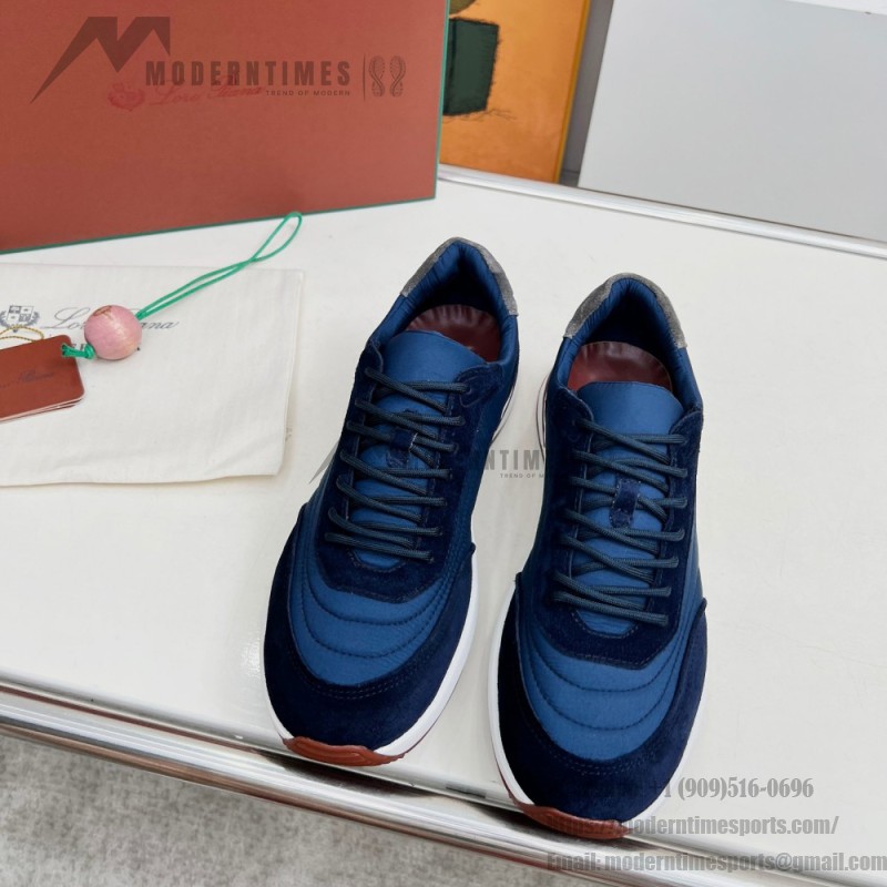 Loro Piana Week End Walk Sneaker FAP9780-W000 Navy Blue Suede Sneakers Loro Piana Week End Walk Sneaker FAP9780-W000 Navy Blue Suede Sneakers Front View
