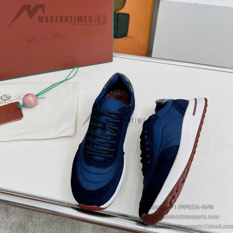 Loro Piana Week End Walk Sneaker FAP9780-W000 Navy Blue Suede Sneakers Loro Piana Week End Walk Sneaker FAP9780-W000 Navy Blue Suede Sneakers Front View