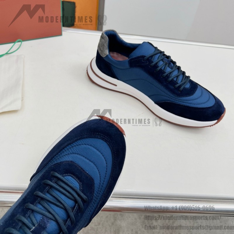 Loro Piana Week End Walk Sneaker FAP9780-W000 Navy Blue Suede Sneakers Loro Piana Week End Walk Sneaker FAP9780-W000 Navy Blue Suede Sneakers Front View