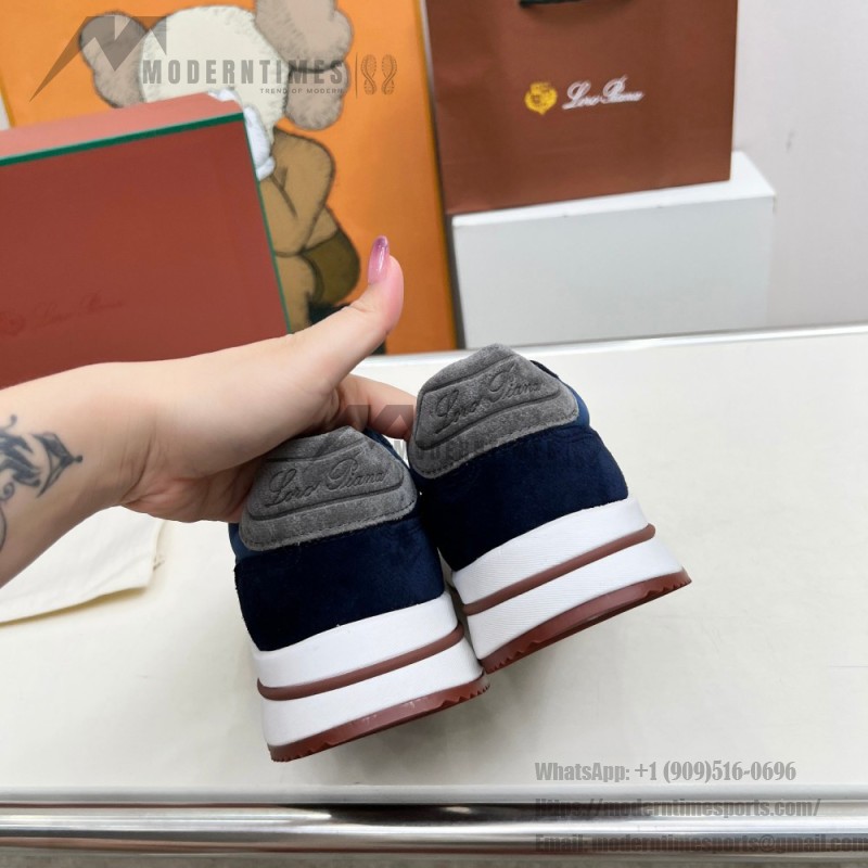 Loro Piana Week End Walk Sneaker FAP9780-W000 Navy Blue Suede Sneakers Loro Piana Week End Walk Sneaker FAP9780-W000 Navy Blue Suede Sneakers Front View