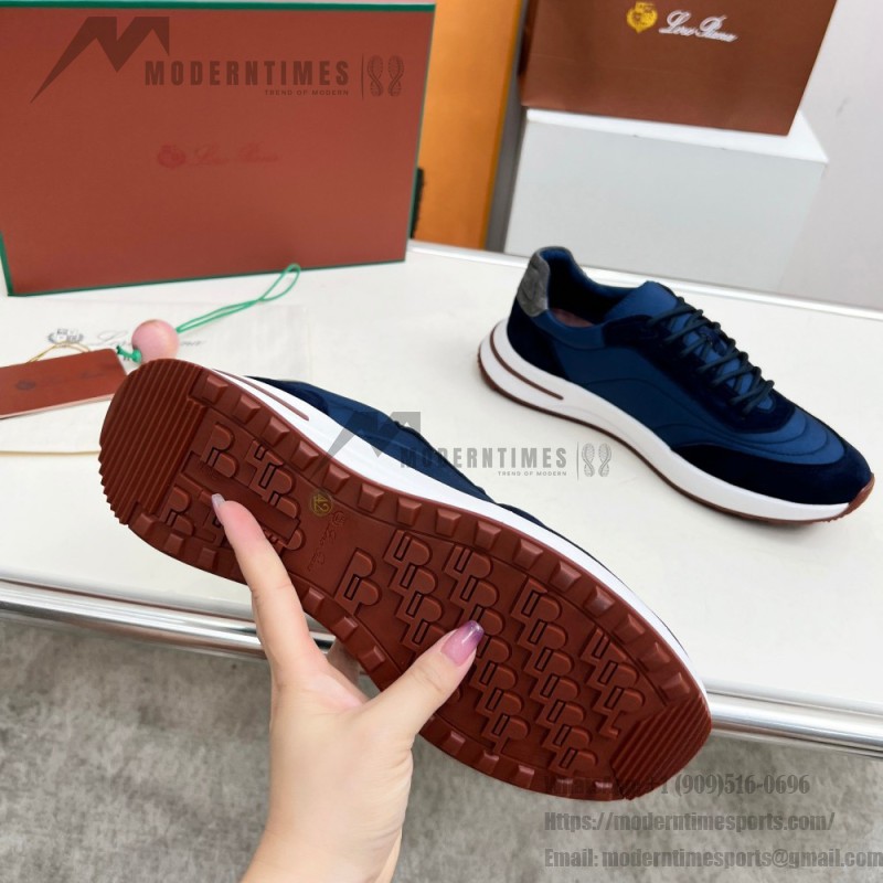 Loro Piana Week End Walk Sneaker FAP9780-W000 Navy Blue Suede Sneakers Loro Piana Week End Walk Sneaker FAP9780-W000 Navy Blue Suede Sneakers Front View