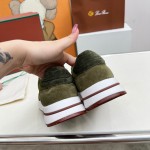 Loro Piana Week End Walk Sneker FAP9780-P0B2 Sanguine Pencil Suede Sneakers Front View