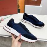 Loro Piana Week End Walk Sneaker FAP9780-8000 Black Leather Sneakers Loro Piana Week End Walk Sneaker FAP9780-8000 Black Leather Sneakers Front View