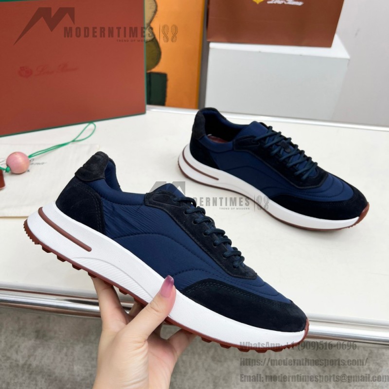 Loro Piana Week End Walk Sneaker FAP9780-8000 Black Leather Sneakers Loro Piana Week End Walk Sneaker FAP9780-8000 Black Leather Sneakers Front View