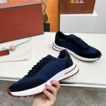 Loro Piana Week End Walk Sneaker FAP9780-8000 Black Leather Sneakers Loro Piana Week End Walk Sneaker FAP9780-8000 Black Leather Sneakers Front View