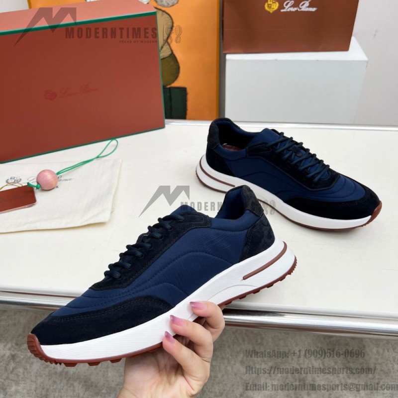 Loro Piana Week End Walk Sneaker FAP9780-8000 Black Leather Sneakers Loro Piana Week End Walk Sneaker FAP9780-8000 Black Leather Sneakers Front View