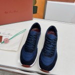 Loro Piana Week End Walk Sneaker FAP9780-8000 Black Leather Sneakers Loro Piana Week End Walk Sneaker FAP9780-8000 Black Leather Sneakers Front View