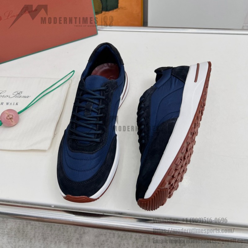 Loro Piana Week End Walk Sneaker FAP9780-8000 Black Leather Sneakers Loro Piana Week End Walk Sneaker FAP9780-8000 Black Leather Sneakers Front View