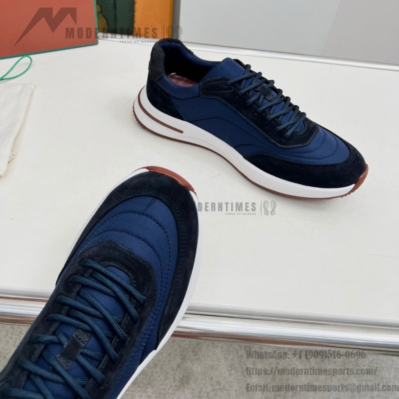 Loro Piana Week End Walk Sneaker FAP9780-8000 Black Leather Sneakers Loro Piana Week End Walk Sneaker FAP9780-8000 Black Leather Sneakers Front View