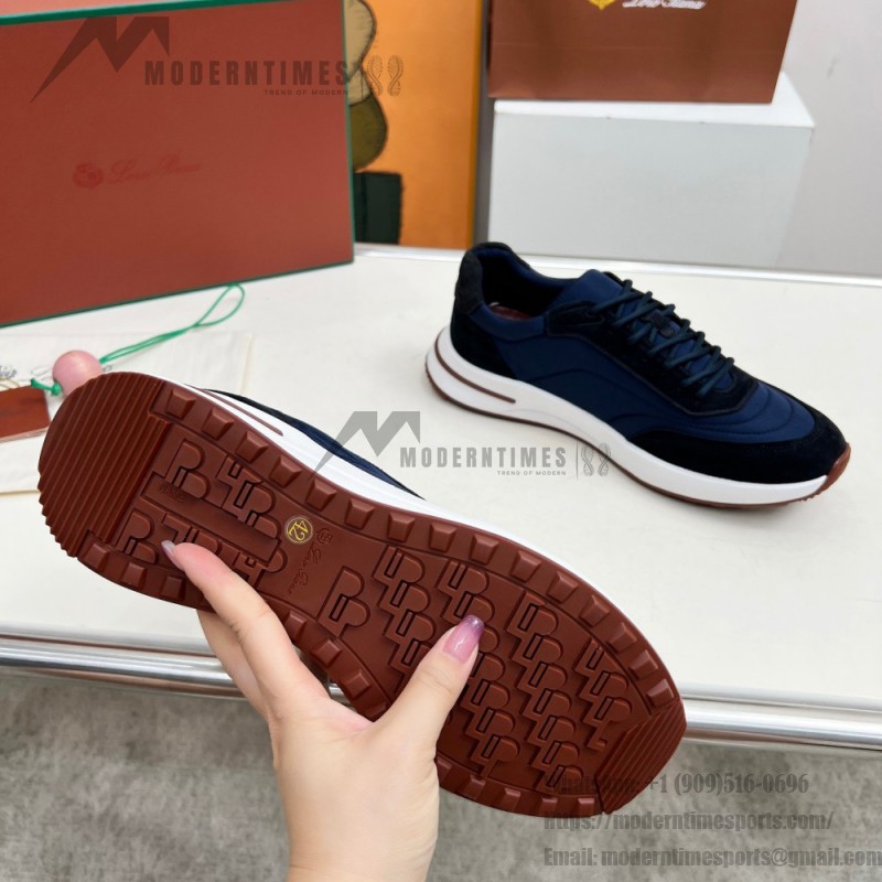 Loro Piana Week End Walk Sneaker FAP9780-8000 Black Leather Sneakers Loro Piana Week End Walk Sneaker FAP9780-8000 Black Leather Sneakers Front View