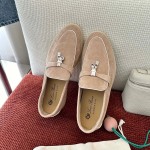 Loro Piana Women's Summer Charms Walk Loafer FAL5899-30D3 Pink Leather Loafers Loro Piana Women's Summer Charms Walk Loafer FAL5899-30D3 Front View Pink Leather Loafers
