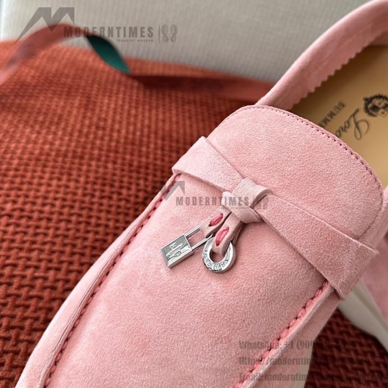 Loro Piana サマーチャームズ ウォーク ローファー FAE5444-30AT フラワリングチェリー 女性用 コンフォートシューズ 正面ビュー
