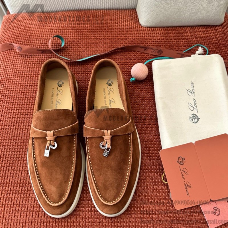 Loro Piana サマーチャームズ ウォーク ローファー FAE5444-E424 サドルブラウン 女性靴 Loro Piana サマーチャームズ ウォーク ローファー FAE5444-E424 サドルブラウン 女性用 コンフォートシューズ 正面ビュー