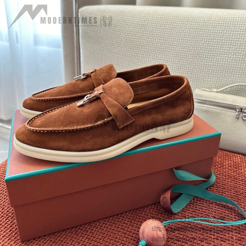 Loro Piana サマーチャームズ ウォーク ローファー FAE5444-E424 サドルブラウン 女性靴 Loro Piana サマーチャームズ ウォーク ローファー FAE5444-E424 サドルブラウン 女性用 コンフォートシューズ 正面ビュー