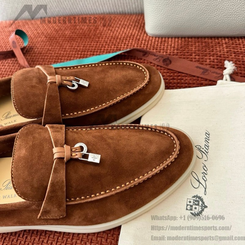 Loro Piana サマーチャームズ ウォーク ローファー FAE5444-E424 サドルブラウン 女性靴 Loro Piana サマーチャームズ ウォーク ローファー FAE5444-E424 サドルブラウン 女性用 コンフォートシューズ 正面ビュー