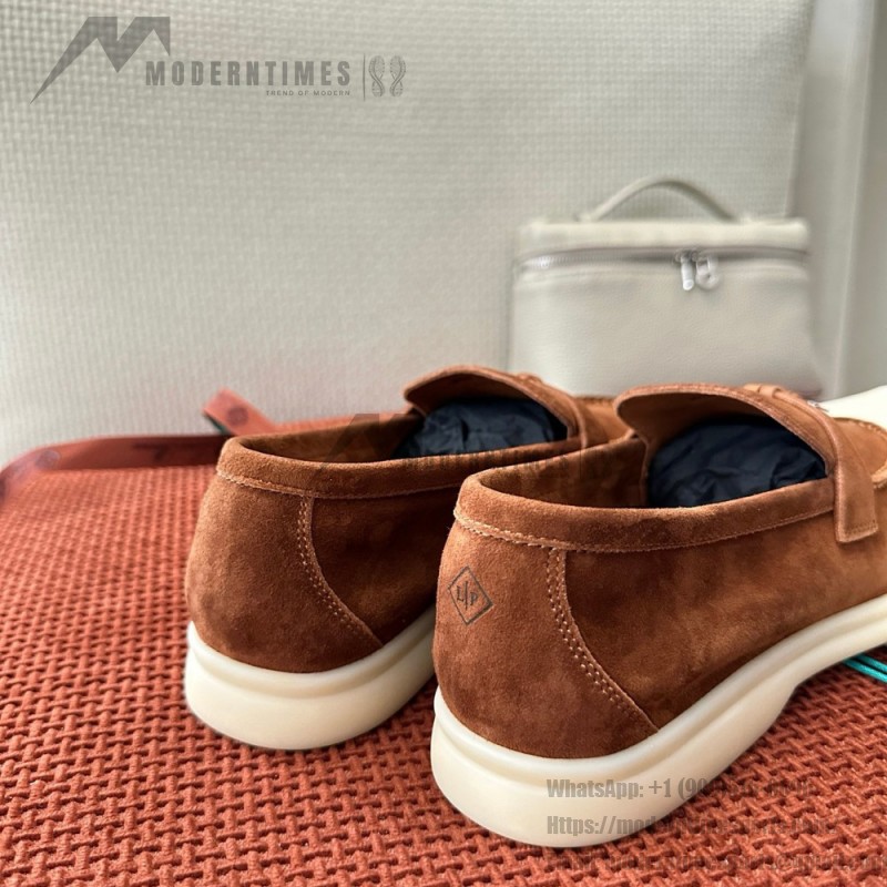Loro Piana サマーチャームズ ウォーク ローファー FAE5444-E424 サドルブラウン 女性靴 Loro Piana サマーチャームズ ウォーク ローファー FAE5444-E424 サドルブラウン 女性用 コンフォートシューズ 正面ビュー