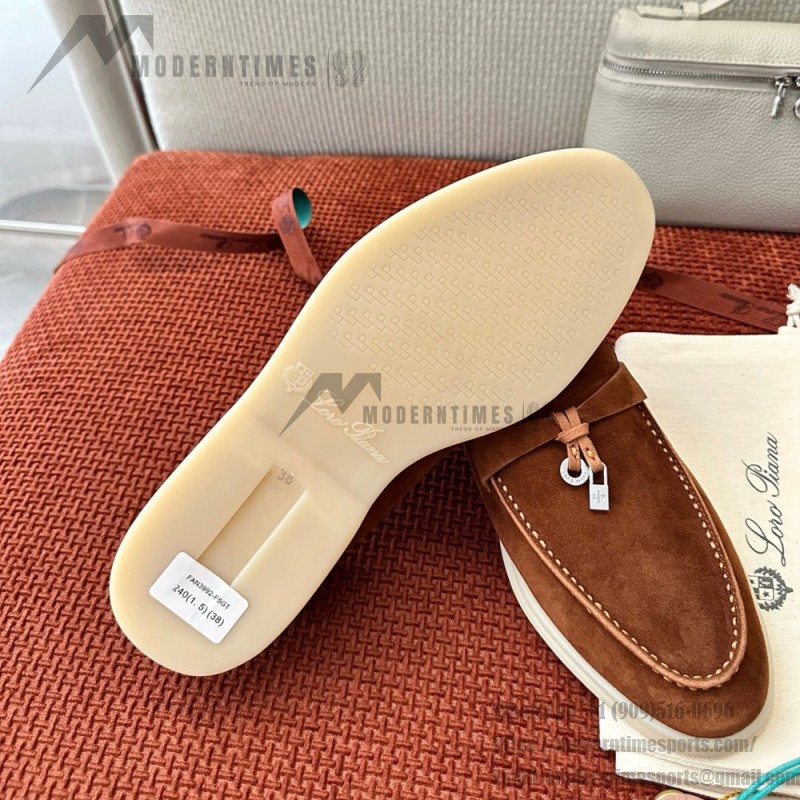 Loro Piana サマーチャームズ ウォーク ローファー FAE5444-E424 サドルブラウン 女性靴 Loro Piana サマーチャームズ ウォーク ローファー FAE5444-E424 サドルブラウン 女性用 コンフォートシューズ 正面ビュー