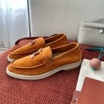 Loro Piana サマーチャームズ ウォーク ローファー FAE5444-E424 サドルブラウン 女性靴 Loro Piana サマーチャームズ ウォーク ローファー FAE5444-E424 サドルブラウン 女性用 コンフォートシューズ 正面ビュー