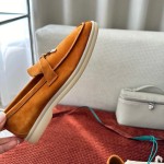 Loro Piana サマーチャームズ ウォーク ローファー FAE5444-E424 サドルブラウン 女性靴 Loro Piana サマーチャームズ ウォーク ローファー FAE5444-E424 サドルブラウン 女性用 コンフォートシューズ 正面ビュー