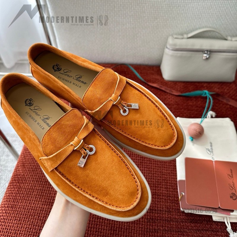 Loro Piana サマーチャームズ ウォーク ローファー FAE5444-E424 サドルブラウン 女性靴 Loro Piana サマーチャームズ ウォーク ローファー FAE5444-E424 サドルブラウン 女性用 コンフォートシューズ 正面ビュー