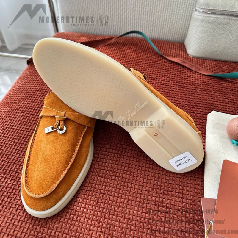 Loro Piana サマーチャームズ ウォーク ローファー FAE5444-E424 サドルブラウン 女性靴 Loro Piana サマーチャームズ ウォーク ローファー FAE5444-E424 サドルブラウン 女性用 コンフォートシューズ 正面ビュー
