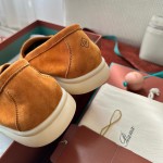 Loro Piana サマーチャームズ ウォーク ローファー FAE5444-E424 サドルブラウン 女性靴 Loro Piana サマーチャームズ ウォーク ローファー FAE5444-E424 サドルブラウン 女性用 コンフォートシューズ 正面ビュー