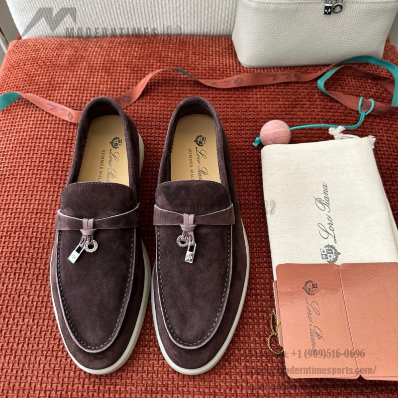 Loro Piana サマーチャームズ ウォーク ローファー FAE5444-E424 サドルブラウン 女性靴 Loro Piana サマーチャームズ ウォーク ローファー FAE5444-E424 サドルブラウン 女性用 コンフォートシューズ 正面ビュー