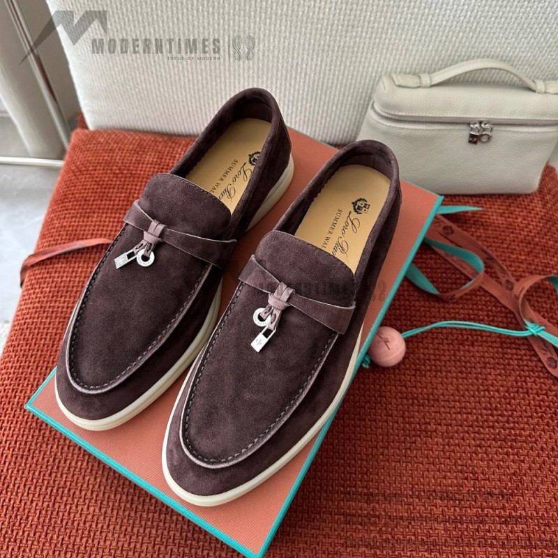 Loro Piana サマーチャームズ ウォーク ローファー FAE5444-E424 サドルブラウン 女性靴 Loro Piana サマーチャームズ ウォーク ローファー FAE5444-E424 サドルブラウン 女性用 コンフォートシューズ 正面ビュー