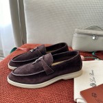 Loro Piana サマーチャームズ ウォーク ローファー FAE5444-E424 サドルブラウン 女性靴 Loro Piana サマーチャームズ ウォーク ローファー FAE5444-E424 サドルブラウン 女性用 コンフォートシューズ 正面ビュー