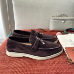 Loro Piana サマーチャームズ ウォーク ローファー FAE5444-E424 サドルブラウン 女性靴 Loro Piana サマーチャームズ ウォーク ローファー FAE5444-E424 サドルブラウン 女性用 コンフォートシューズ 正面ビュー