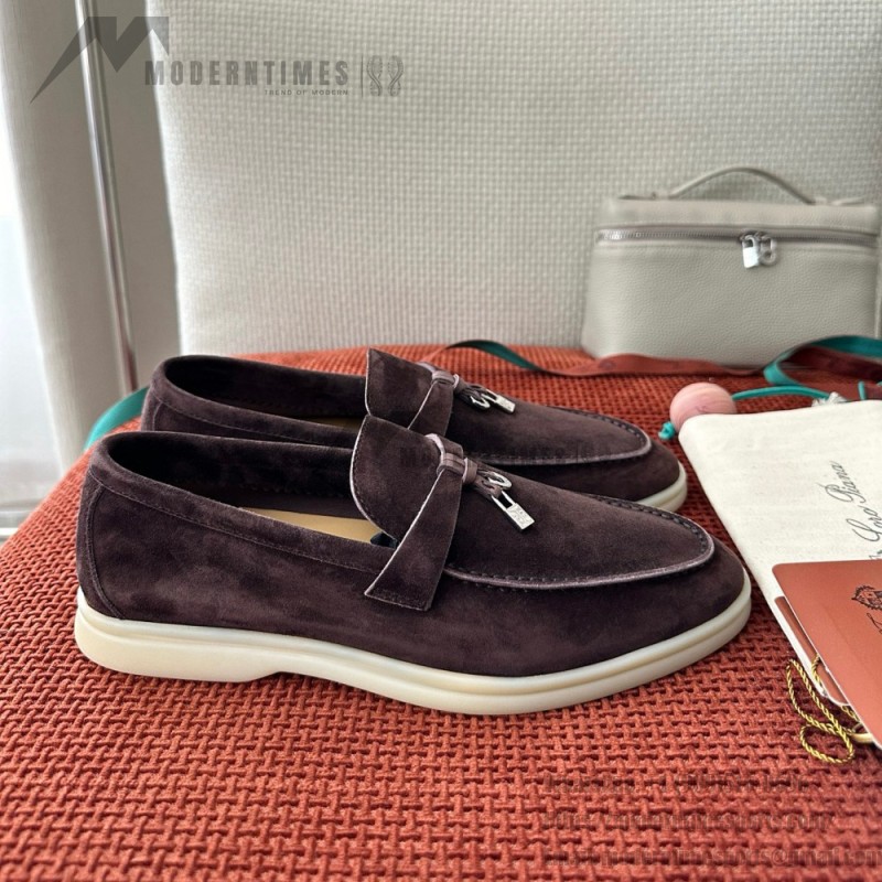 Loro Piana サマーチャームズ ウォーク ローファー FAE5444-E424 サドルブラウン 女性靴 Loro Piana サマーチャームズ ウォーク ローファー FAE5444-E424 サドルブラウン 女性用 コンフォートシューズ 正面ビュー