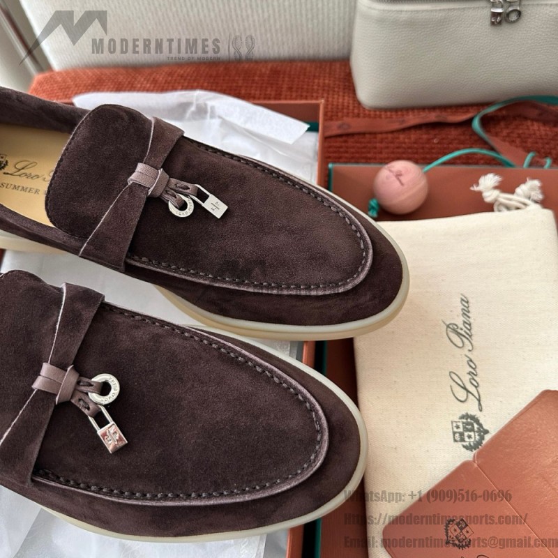 Loro Piana サマーチャームズ ウォーク ローファー FAE5444-E424 サドルブラウン 女性靴 Loro Piana サマーチャームズ ウォーク ローファー FAE5444-E424 サドルブラウン 女性用 コンフォートシューズ 正面ビュー
