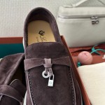 Loro Piana サマーチャームズ ウォーク ローファー FAE5444-E424 サドルブラウン 女性靴 Loro Piana サマーチャームズ ウォーク ローファー FAE5444-E424 サドルブラウン 女性用 コンフォートシューズ 正面ビュー
