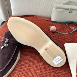 Loro Piana サマーチャームズ ウォーク ローファー FAE5444-E424 サドルブラウン 女性靴 Loro Piana サマーチャームズ ウォーク ローファー FAE5444-E424 サドルブラウン 女性用 コンフォートシューズ 正面ビュー