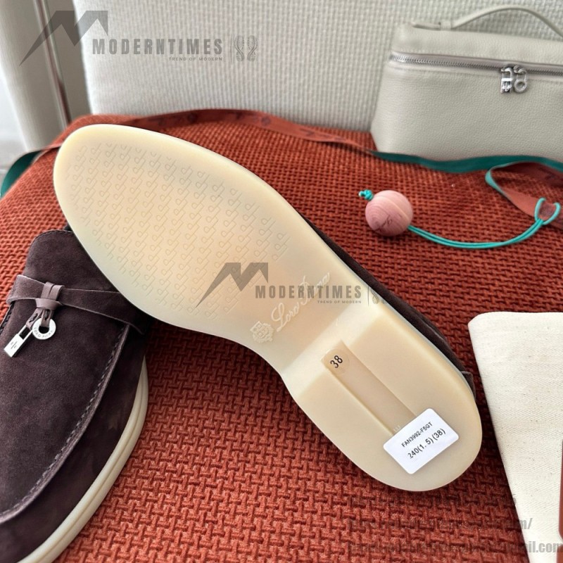 Loro Piana サマーチャームズ ウォーク ローファー FAE5444-E424 サドルブラウン 女性靴 Loro Piana サマーチャームズ ウォーク ローファー FAE5444-E424 サドルブラウン 女性用 コンフォートシューズ 正面ビュー