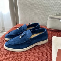 Loro Piana サマーチャームズ ウォーク ローファー FAE5444-W13O ブルーフローライト 女性用 コンフォートシューズ｜高級デザイナーシューズ