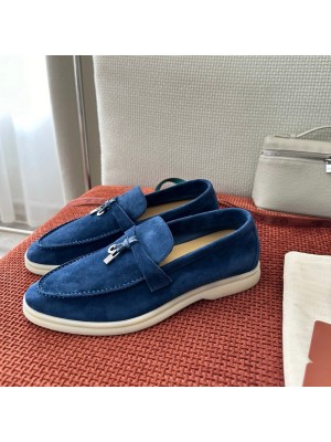 Loro Piana サマーチャームズ ウォーク ローファー FAE5444-W13O ブルーフローライト 女性用 コンフォートシューズ｜高級デザイナーシューズ